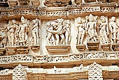 Khajuraho - erotic scenes on the south side of the Lakshmana temple